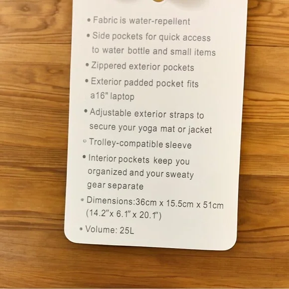 lululemon athletica Midnight Black Backpack 25L - Picture 3 of 7